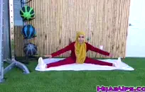 ضيق الشباب redbone في سن المراهقة الحمار creampied من قبل الديك الأبيض.